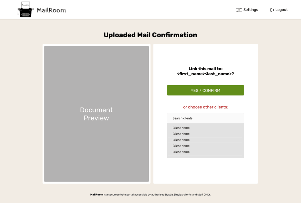 Bustle Studio MailRoom