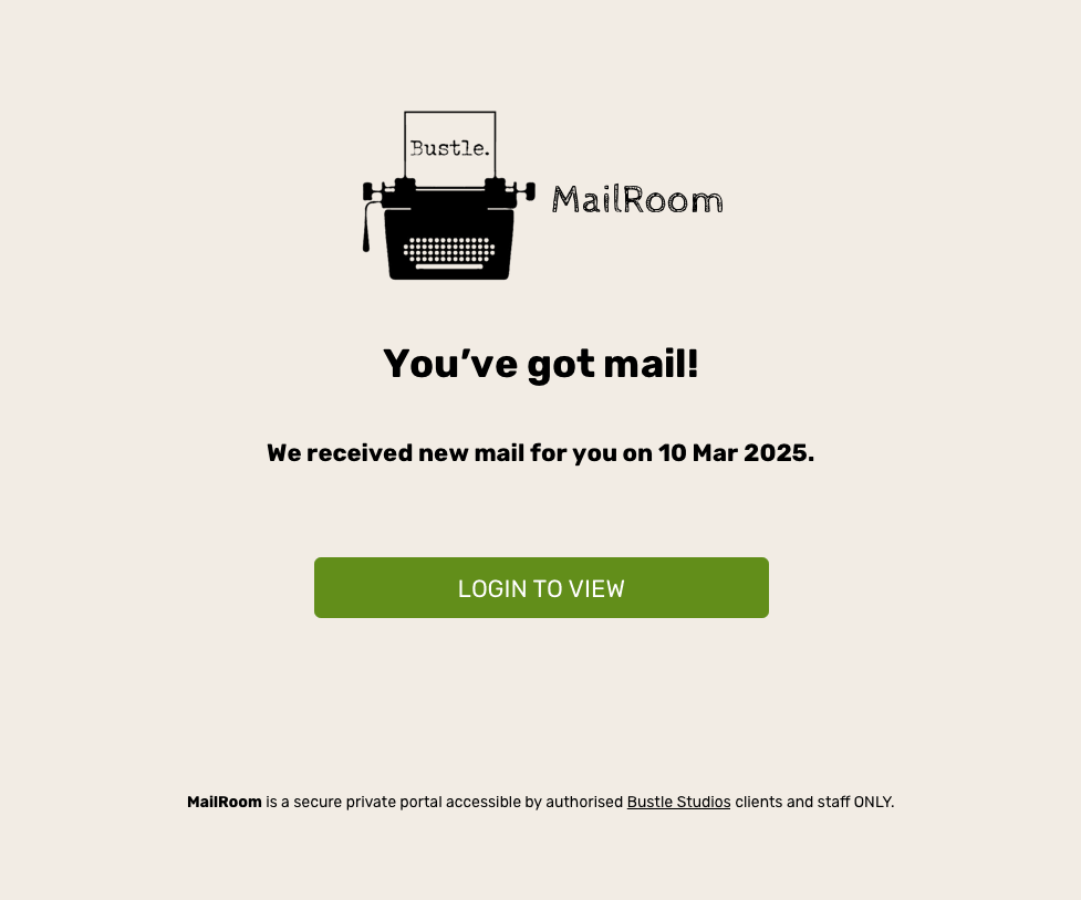 Bustle Studio MailRoom